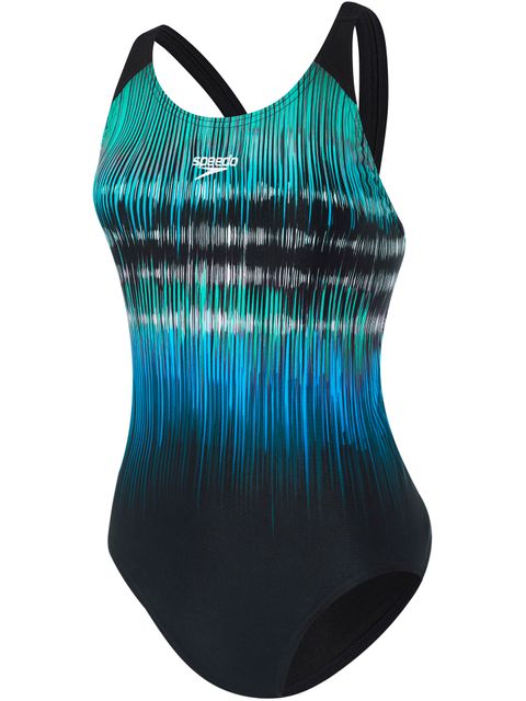 Speedo Powerstrike Leaderback One Piece - Ocean/Black