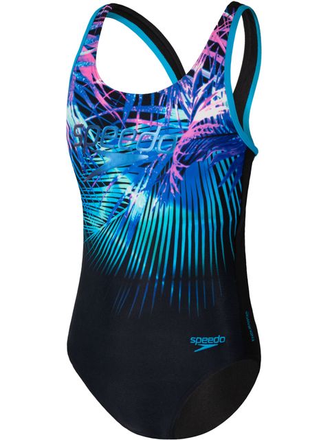 Speedo Powerstrike Muscleback One Piece - Palm Glow/Curl Curl