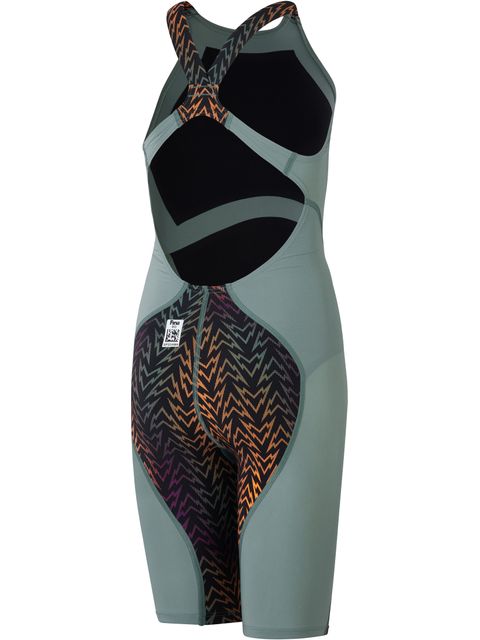 Speedo Fastskin Junior LZR Ignite Openback Kneeskin - Green/Black/Nectarine