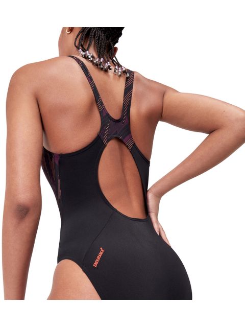 Speedo Splice Muscleback One Piece - Hyperboom/Plum/Red
