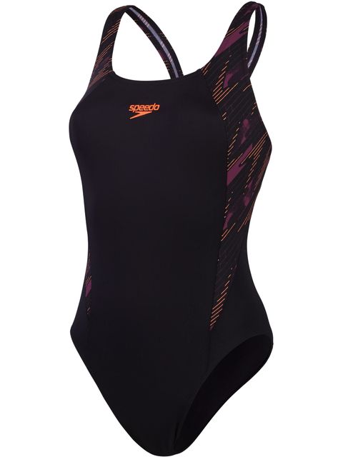 Speedo Splice Muscleback One Piece - Hyperboom/Plum/Red