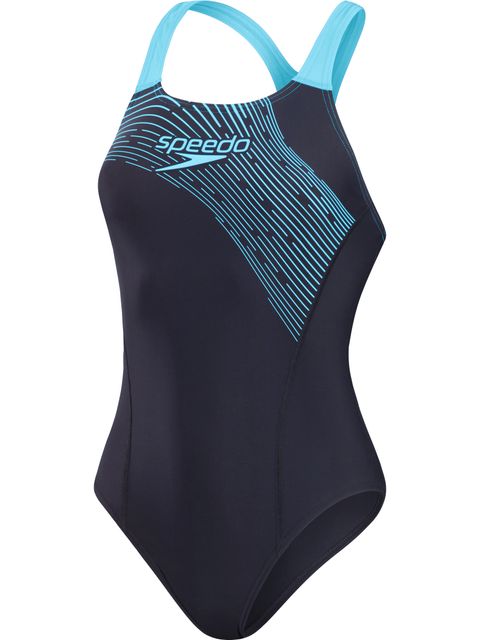 Speedo Medley Logo One Piece - Navy/Blue