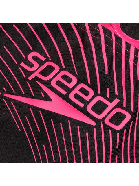 Speedo Medley Logo One Piece - Black/Pink