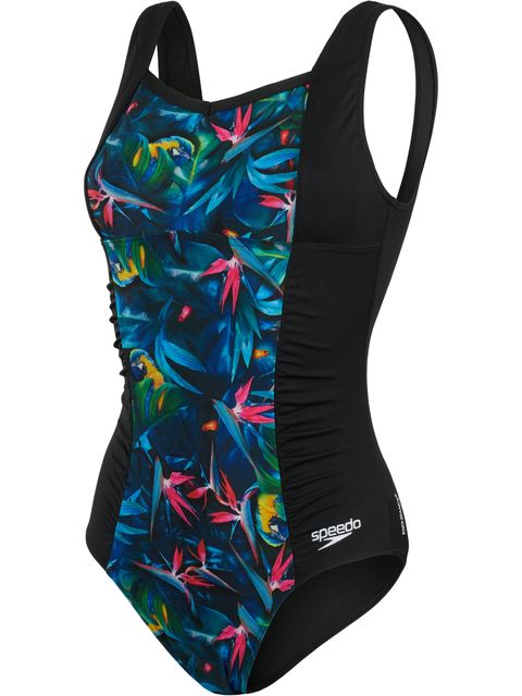 Speedo Contour Scoopback One Piece - Black/Multi