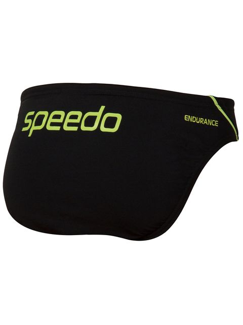 Speedo Endurance Logo Black & Green Briefs Back