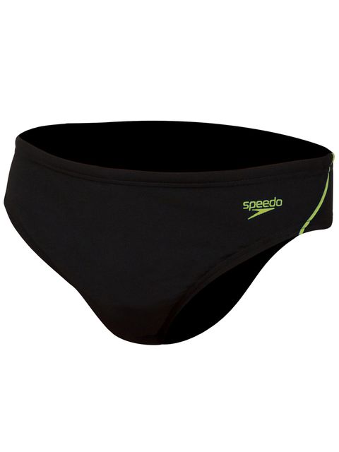 Speedo Endurance Logo Black & Green Briefs Front