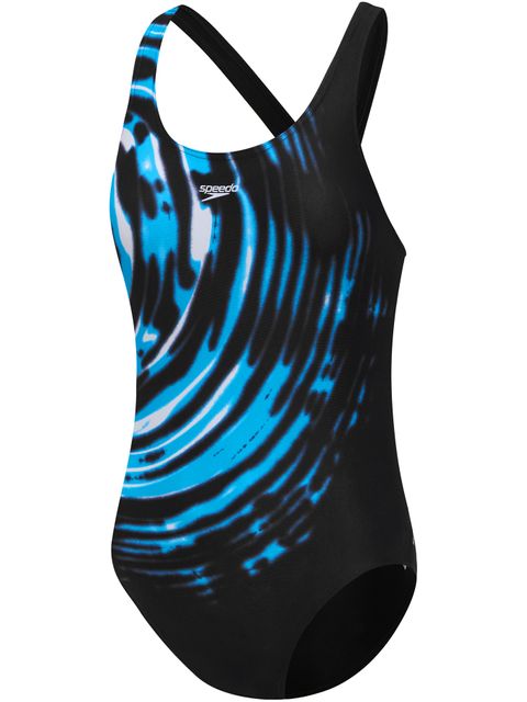 Speedo Leaderback One Piece - Black/Laguna