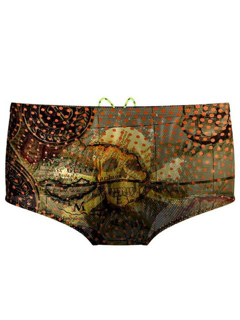 Q Swimwear There Be Monsters Drag Shorts Back