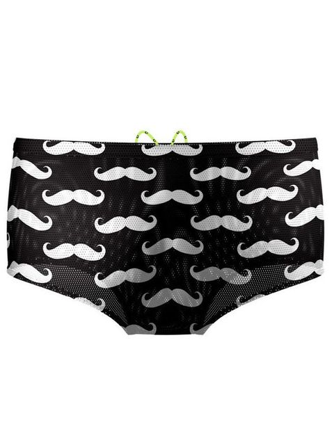 Q Swimwear Mustache Drag Shorts Back