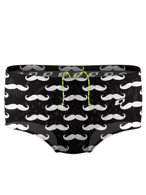 Q Swimwear Mustache Drag Shorts Front