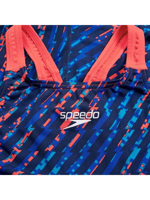 Speedo Fastskin Junior Endurance+ Max Openback Kneeskin - Bolt/Cerulean Blue/Flame Red