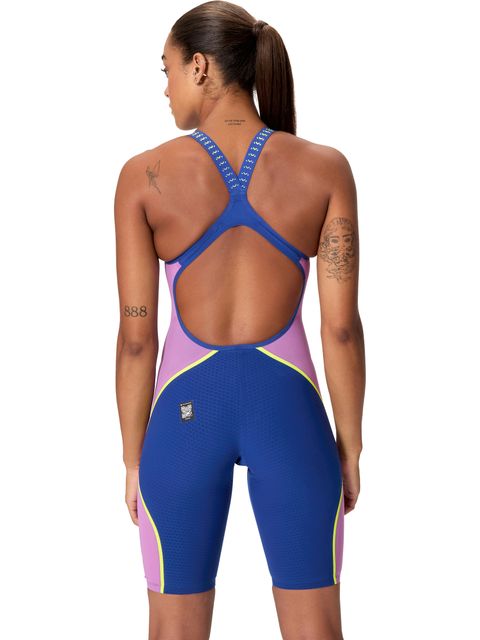 Speedo Fastskin LZR Intent 2.0 Openback Kneeskin - Navy/Jelly/Yellow