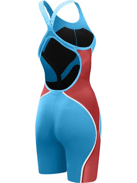 Speedo Fastskin LZR Pure Intent 2.0 Openback Kneeskin - Blue/Red/Snow