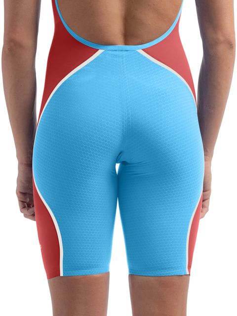 Speedo Fastskin LZR Pure Intent 2.0 Openback Kneeskin - Blue/Red/Snow