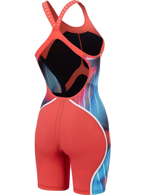 Speedo Fastskin LZR Pure Intent 2.0 Openback Kneeskin - Red/Blue/Snow