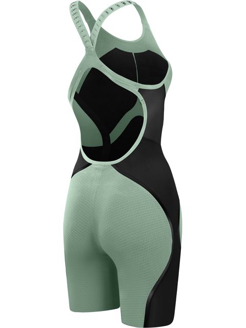 Speedo Fastskin LZR Pure Intent 2.0 Openback Kneeskin - Green/Black/Iridescent