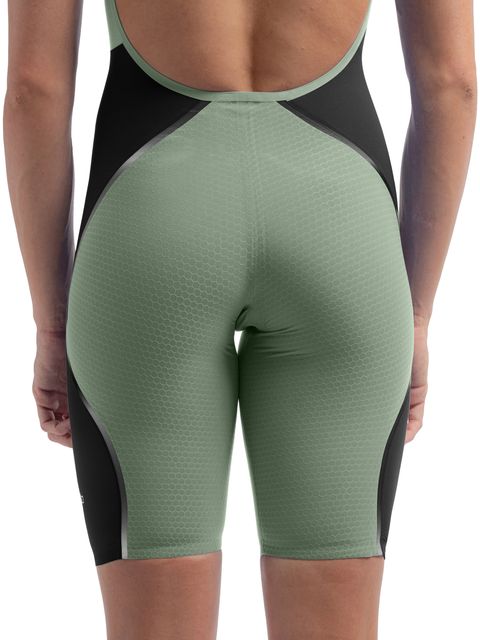 Speedo Fastskin LZR Pure Intent 2.0 Openback Kneeskin - Green/Black/Iridescent