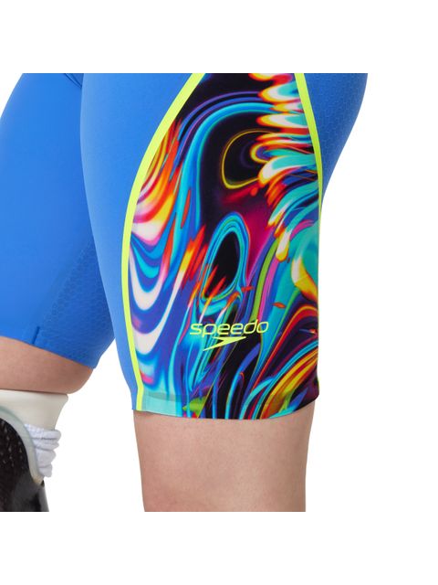 Speedo Fastskin LZR Pure Intent 2.0 Closedback Kneeskin - Molten Blur/Cobalt/Hyper Yellow