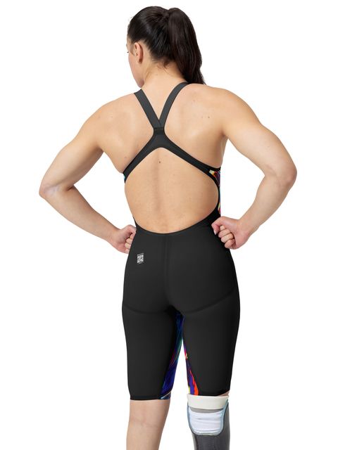 Speedo Fastskin LZR Pure Valor 2.0 Openback Kneeskin - Black/Molten Blur