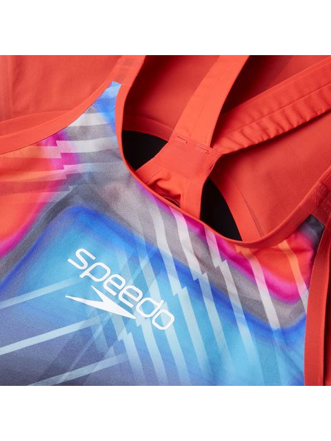 Speedo Fastskin LZR Pure Valor 2.0 Openback Kneeskin - Red/Blue