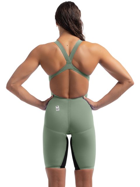 Speedo Fastskin LZR Pure Valor 2.0 Openback Kneeskin - Green/Black