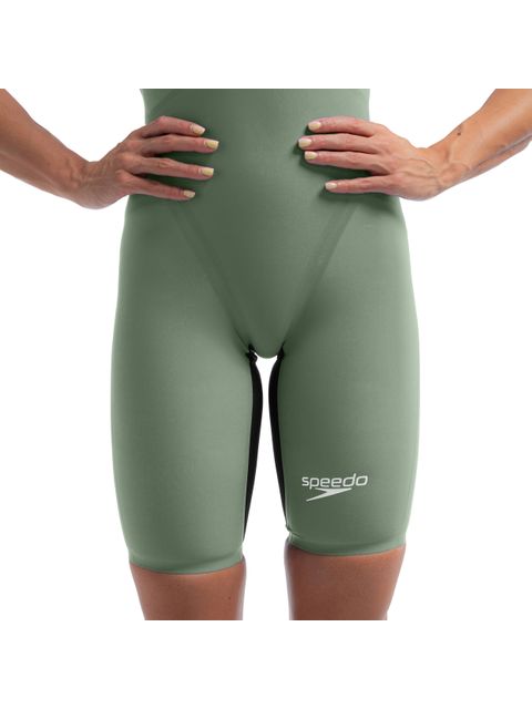 Speedo Fastskin LZR Pure Valor 2.0 Openback Kneeskin - Green/Black