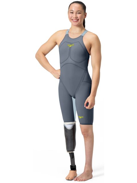 Speedo Fastskin LZR Pure Valor 2.0 Closedback Kneeskin - Grey Lead/Arcadia Blue