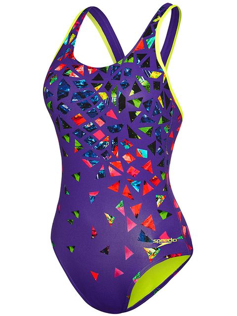 Speedo Neo Geo Womens One Piece Purple Swimsuit