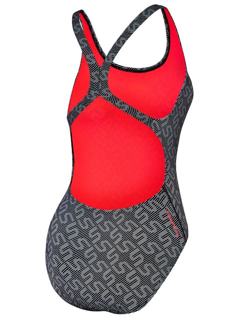 Speedo Black Monogram Womens One Piece Swimsuit