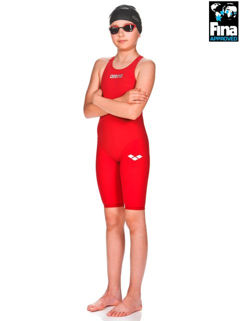 Arena Powerskin ST Junior Red Kneelength
