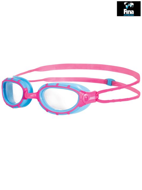 Zoggs Predator Junior Pink & Blue Clear Lens Goggles 1