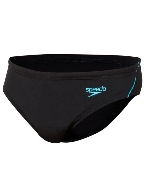 Speedo Endurance Logo Turquoise Boys Briefs Front