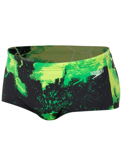 Speedo Satellite Green Boys Retro Trunks Front