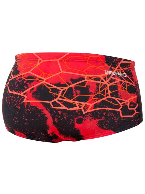 Speedo Satellite Red Retro Boys Trunks Back