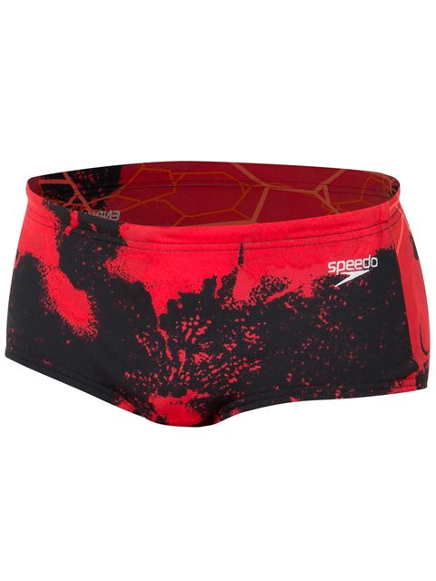 Speedo Satellite Red Retro Boys Trunks Front