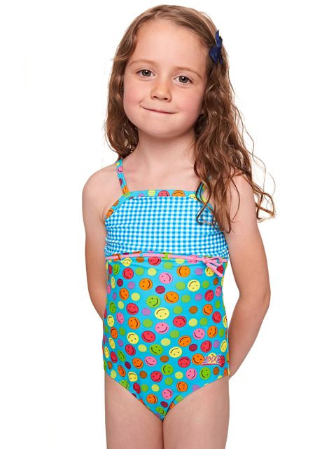 Zoggs Happy Check Toddler Girls One Piece 1