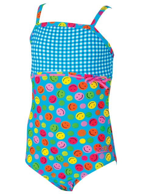 Zoggs Happy Check Toddler Girls One Piece Front