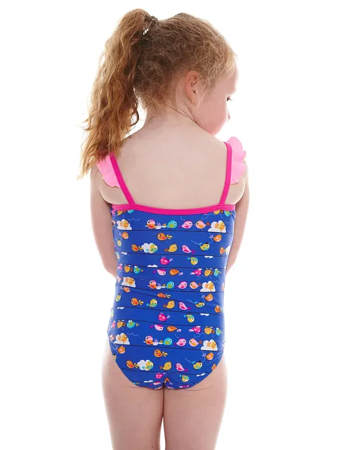 Zoggs Pretty Bird Toddler Girls Frills One Piece
