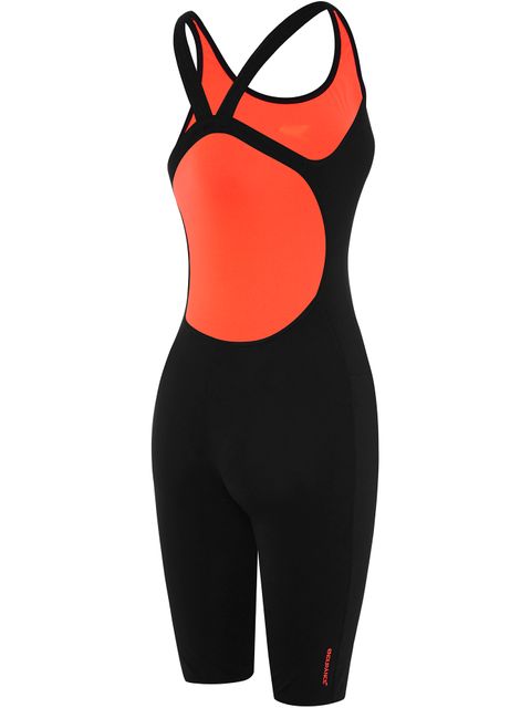 Speedo Leaderback Legsuit - Black & Dynasty