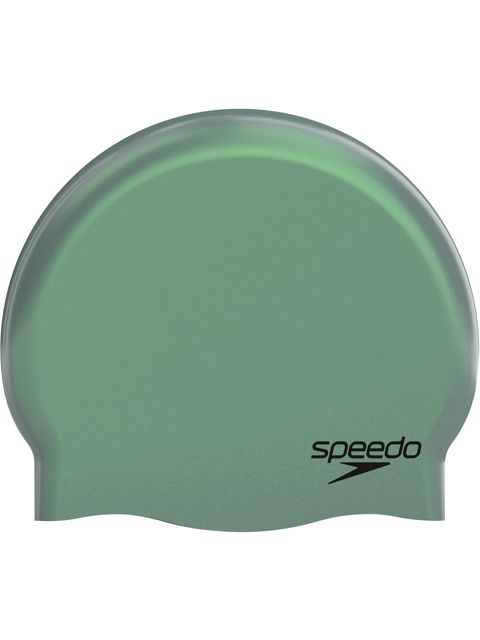 Speedo Plain Moulded Swim Cap - Iridescent Storm Green