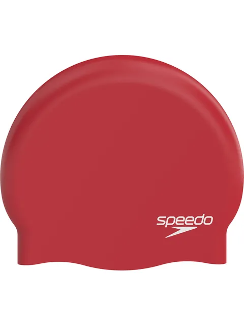 Speedo Plain Moulded Swim Cap - Speedo Red