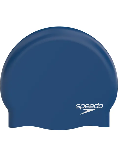 Speedo Plain Moulded Swim Cap - Navy