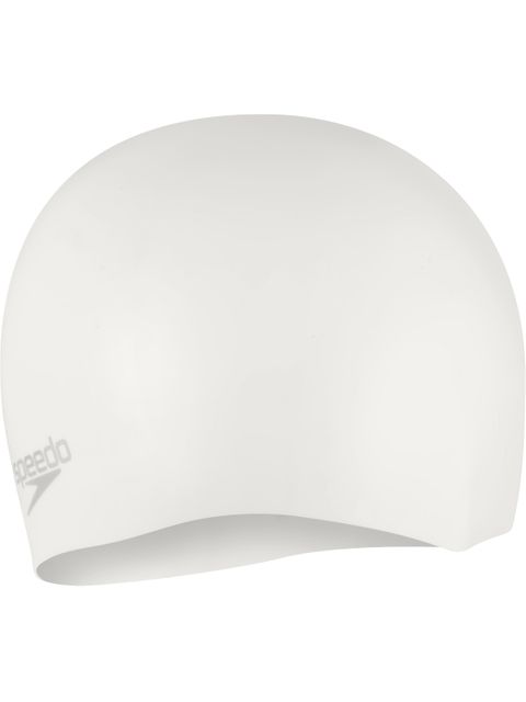 Speedo Plain Moulded Swim Cap - White/Silver