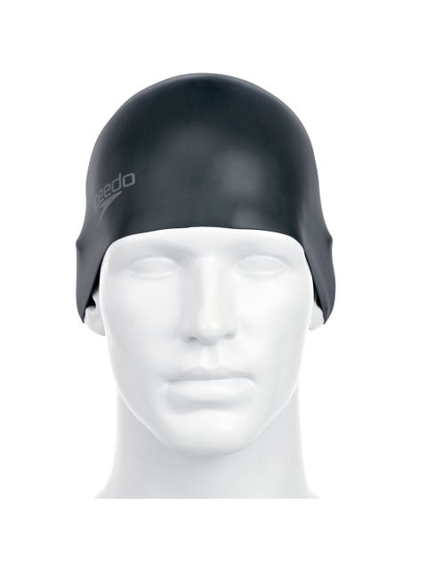 Speedo Plain Moulded Swim Cap - Black