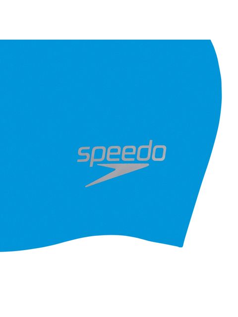 Speedo Plain Moulded Swim Cap - Blue/Chrome