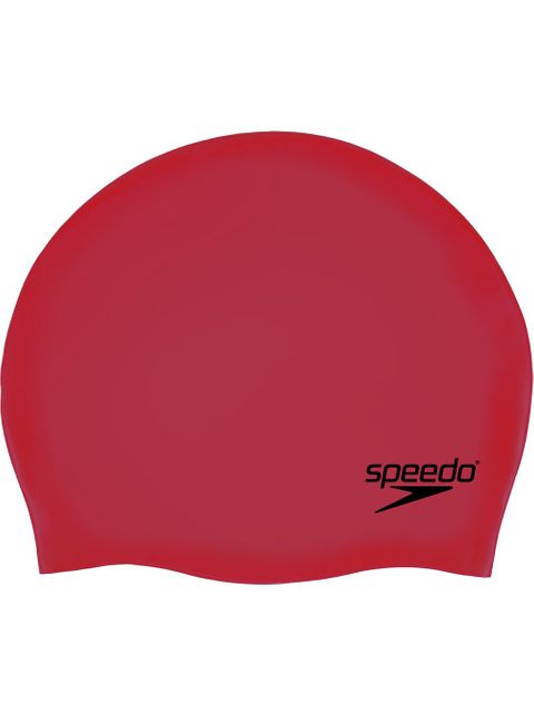 Speedo Plain Moulded Swim Cap - Red