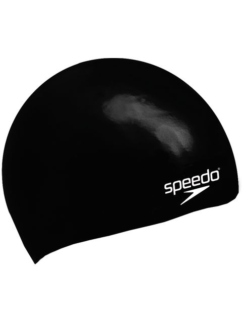 Speedo Junior Plain Moulded Swim Cap - Black