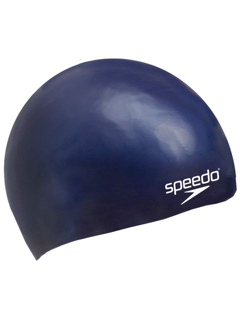 Speedo Junior Plain Moulded Swim Cap - Navy