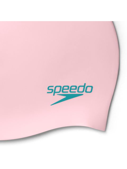 Speedo Junior Plain Moulded Swim Cap - Oyster/Aquarium Metallic