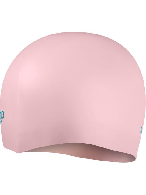 Speedo Junior Plain Moulded Swim Cap - Oyster/Aquarium Metallic